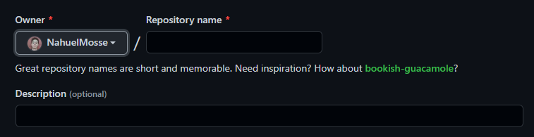 nombre al repositorio